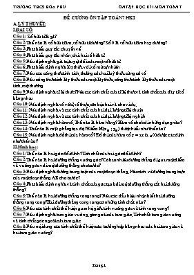 Đề cương ôn tập Toán 7 HKI